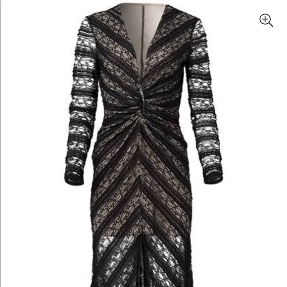 Twist-Front Lace Dress Size S never been used BLACK & NUDE - Picture 5 of 5